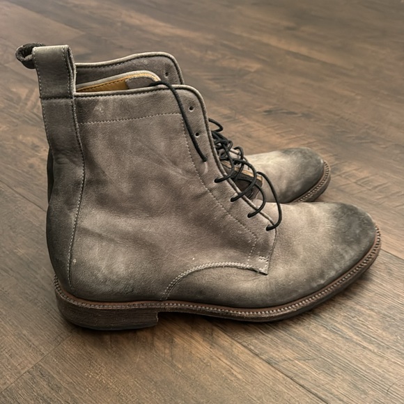 Men’s Billy Reid grey leather lace up boots size 8 main image 4